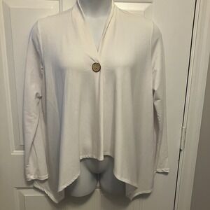 Signature Weekend Cardigan Long Sleeve White Size Large/XL Women's